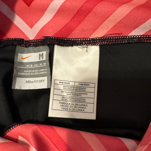 Nike dri fit workout capri pink women’s medium pink waist band lounge - Picture 13 of 14